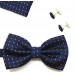 Set papion, batista si butoni bleumarin cu punctulete bleu 1562